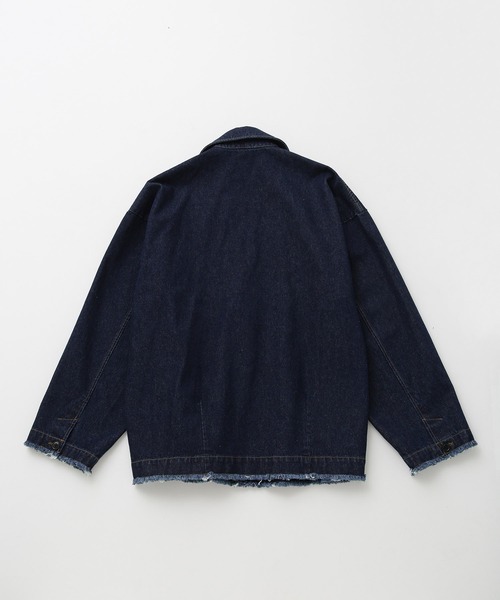 JUNRED（ジュンレッド）の「ヴィンテージデニムビッグカラーブルゾン（ブルゾン・メンズ・ブラック/ネイビー・S/M/L）」の10枚目の写真