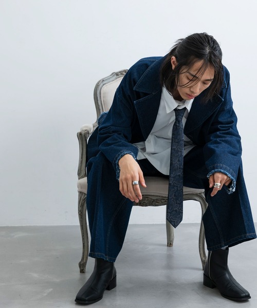 JUNRED（ジュンレッド）の「ヴィンテージデニムビッグカラーブルゾン（ブルゾン・メンズ・ブラック/ネイビー・S/M/L）」の19枚目の写真