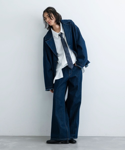 JUNRED（ジュンレッド）の「ヴィンテージデニムビッグカラーブルゾン（ブルゾン・メンズ・ブラック/ネイビー・S/M/L）」の21枚目の写真