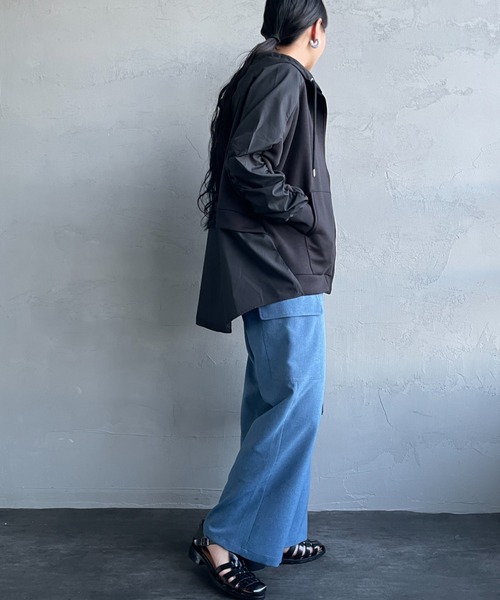 JEANS FACTORY Clothes（ジーンズファクトリークローズ）の「[Jeans Factory Clothes/ジーンズファクトリークローズ] 異素材切り替え ボンディングパーカー（その他アウター・レディース・オフホワイト/ブラック/ネイビー・F）」の20枚目の写真