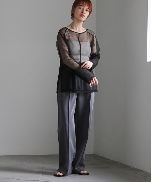 select MOCA(セレクトモカ)の「ロングカフスチュールトップス(Tシャツ/カットソー・レディース・ライトカーキ/ブラック/アイボリー・FREE)」の22枚目の写真