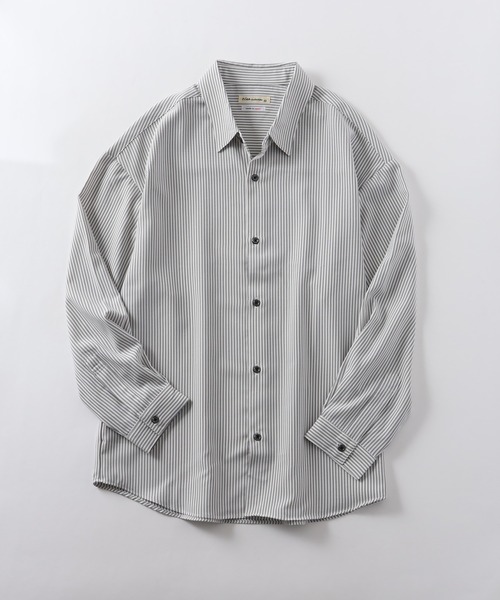 Art re A select(アトリエセレクト)の「【MADE IN JAPAN】-Reflax-ファブリック バルーンスリーブ オーバーサイズシャツ/接触冷感 UVカット 吸汗 抗ピリング(シャツ/ブラウス・メンズ・ブラック/グレー/パープル/チャコール/ホワイト/グリーン/ブルー/マスタード/バーガンディー/ベージュ/オレンジ/ライトピンク/サックスブルー/ブラック系その他/ベージュ系その他/ブルー系その他/グリーン系その他・M/L/S)」の4枚目の写真