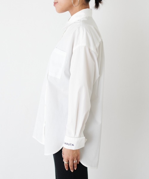 LARUTA(ラルータ)の「【LARUTA】ちびロゴ刺繍ベーシックシャツ(シャツ/ブラウス・レディース・ピンク/ネイビー/その他2/その他1/オフホワイト/ブルー・FREE)」の18枚目の写真