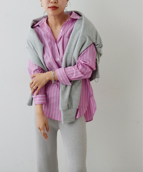 LARUTA(ラルータ)の「【LARUTA】ちびロゴ刺繍ベーシックシャツ(シャツ/ブラウス・レディース・ピンク/ネイビー/その他2/その他1/オフホワイト/ブルー・FREE)」の22枚目の写真