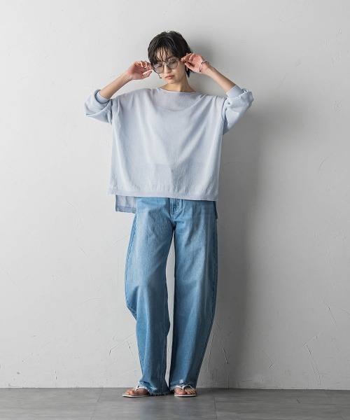 MAYSON GREY(メイソングレイ)の「ペーパーヤーンルーズニットプルオーバー(ニット/セーター・レディース・ホワイト/ベージュ/ブルー/ブラック・S/M)」の6枚目の写真