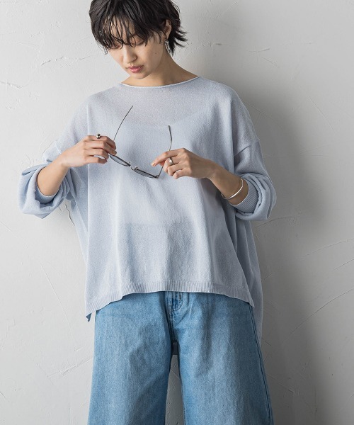MAYSON GREY(メイソングレイ)の「ペーパーヤーンルーズニットプルオーバー(ニット/セーター・レディース・ホワイト/ベージュ/ブルー/ブラック・S/M)」の8枚目の写真