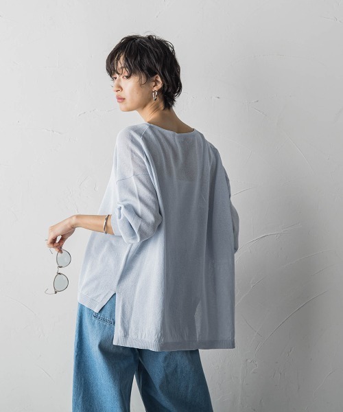 ノ*ル様 新品同様ペーパーヤーンメッシュニット Noble（ノーブル）の「モールヤーンメッシュ柄プルオーバー