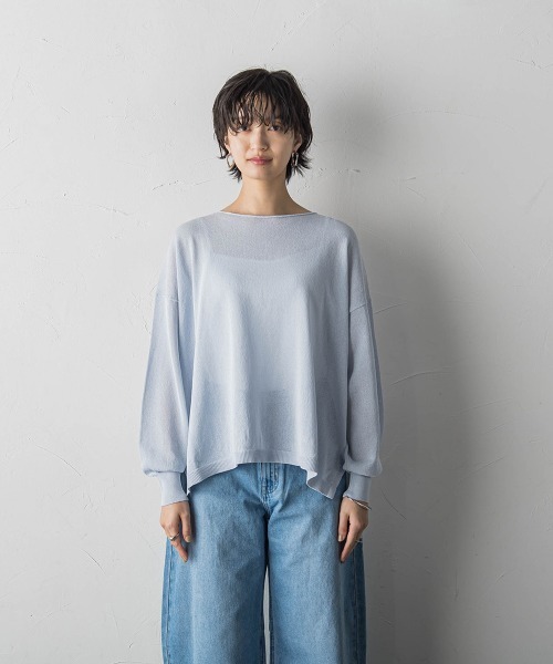 MAYSON GREY(メイソングレイ)の「ペーパーヤーンルーズニットプルオーバー(ニット/セーター・レディース・ホワイト/ベージュ/ブルー/ブラック・S/M)」の10枚目の写真
