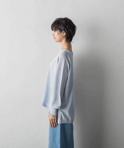 MAYSON GREY(メイソングレイ)の「ペーパーヤーンルーズニットプルオーバー(ニット/セーター・レディース・ホワイト/ベージュ/ブルー/ブラック・S/M)」の11枚目の写真
