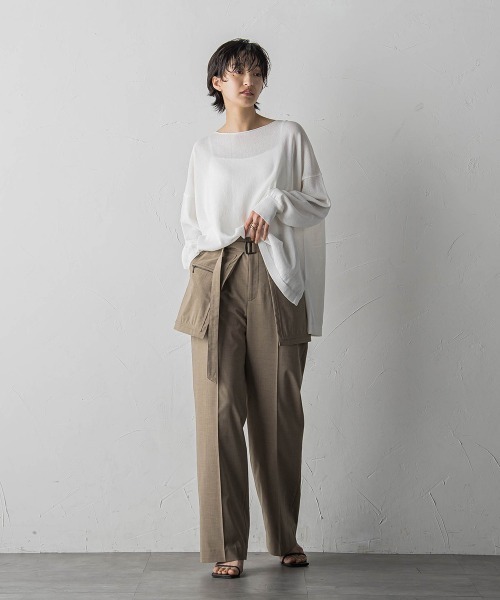 MAYSON GREY(メイソングレイ)の「ペーパーヤーンルーズニットプルオーバー(ニット/セーター・レディース・ホワイト/ベージュ/ブルー/ブラック・S/M)」の17枚目の写真