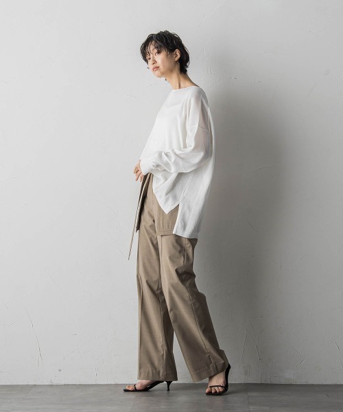 MAYSON GREY(メイソングレイ)の「ペーパーヤーンルーズニットプルオーバー(ニット/セーター・レディース・ホワイト/ベージュ/ブルー/ブラック・S/M)」の18枚目の写真