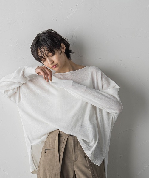 MAYSON GREY(メイソングレイ)の「ペーパーヤーンルーズニットプルオーバー(ニット/セーター・レディース・ホワイト/ベージュ/ブルー/ブラック・S/M)」の19枚目の写真