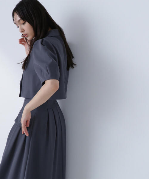 NATURAL BEAUTY BASIC(ナチュラルビューティーベーシック)の「◇SETUP クロップドジャケット(テーラードジャケット・レディース・チャコールグレー/ベージュ・FREE)」の7枚目の写真