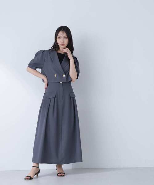 NATURAL BEAUTY BASIC(ナチュラルビューティーベーシック)の「◇SETUP クロップドジャケット(テーラードジャケット・レディース・チャコールグレー/ベージュ・FREE)」の8枚目の写真