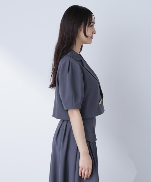 NATURAL BEAUTY BASIC(ナチュラルビューティーベーシック)の「◇SETUP クロップドジャケット(テーラードジャケット・レディース・チャコールグレー/ベージュ・FREE)」の11枚目の写真