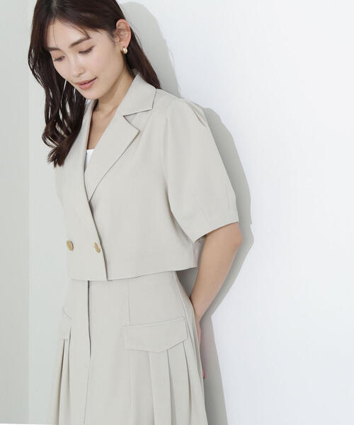 NATURAL BEAUTY BASIC(ナチュラルビューティーベーシック)の「◇SETUP クロップドジャケット(テーラードジャケット・レディース・チャコールグレー/ベージュ・FREE)」の22枚目の写真