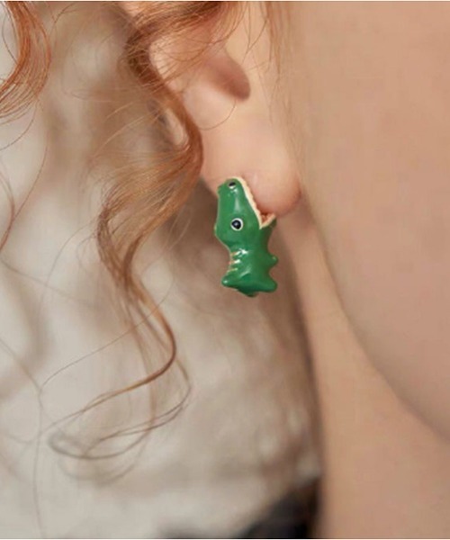 Port（ポート）の「がぶがぶ アニマル ピアス（ピアス（両耳用）・レディース・グレー/ピンク/オレンジ/ブルー/グリーン/グレー系その他・FREE）」の3枚目の写真