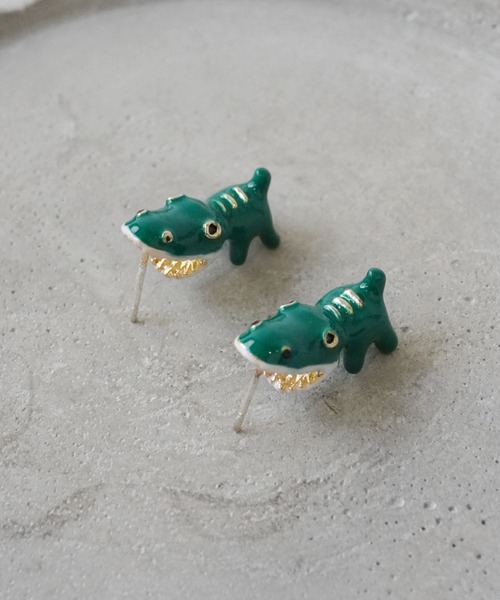 Port（ポート）の「がぶがぶ アニマル ピアス（ピアス（両耳用）・レディース・グレー/ピンク/オレンジ/ブルー/グリーン/グレー系その他・FREE）」の7枚目の写真