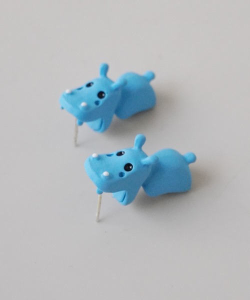 Port（ポート）の「がぶがぶ アニマル ピアス（ピアス（両耳用）・レディース・グレー/ピンク/オレンジ/ブルー/グリーン/グレー系その他・FREE）」の9枚目の写真