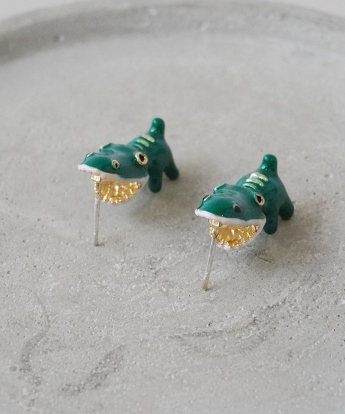 Port（ポート）の「がぶがぶ アニマル ピアス（ピアス（両耳用）・レディース・グレー/ピンク/オレンジ/ブルー/グリーン/グレー系その他・FREE）」の8枚目の写真