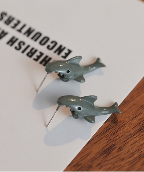 Port（ポート）の「がぶがぶ アニマル ピアス（ピアス（両耳用）・レディース・グレー/ピンク/オレンジ/ブルー/グリーン/グレー系その他・FREE）」の13枚目の写真