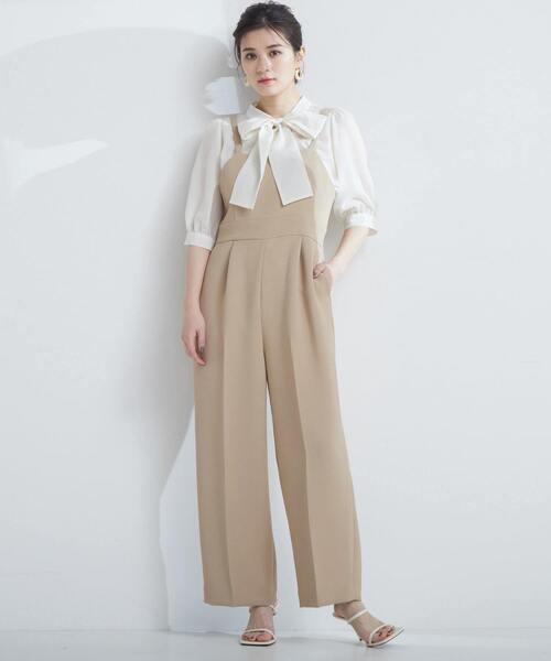 Tiara（ティアラ）の「キャミオールインワン（サロペット/オーバーオール・レディース・ベージュ/ブラック・FREE/9）」の4枚目の写真