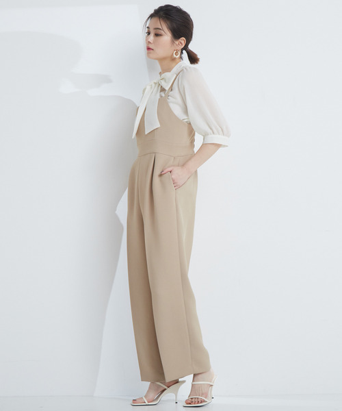 Tiara（ティアラ）の「キャミオールインワン（サロペット/オーバーオール・レディース・ベージュ/ブラック・FREE/9）」の5枚目の写真