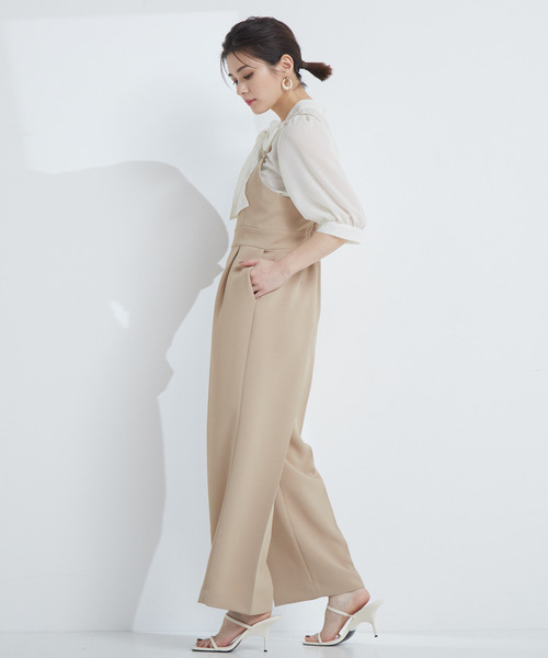 Tiara（ティアラ）の「キャミオールインワン（サロペット/オーバーオール・レディース・ベージュ/ブラック・FREE/9）」の7枚目の写真