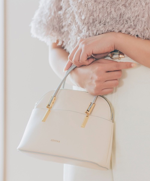 ROPE' PICNIC（ロペピクニック）の「【COHINAコラボ】軽量レクタンメタルミニボストン＆ショルダーバッグ（ハンドバッグ・レディース・ホワイト系その他5/ベージュ系その他2・FREE）」の2枚目の写真