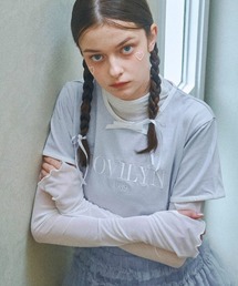 Lovilyn | ロゴ刺繍リボンコットンTシャツ(Tシャツ/カットソー)