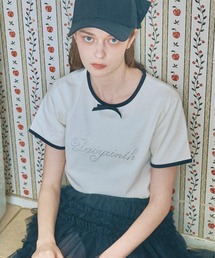 Lovilyn | ロゴ刺繍リボンコットンTシャツ(Tシャツ/カットソー)