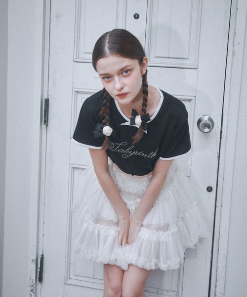 ニット コットン Tシャツ ロゴ刺繍入り ストライプ柄 δ 01716670902-e1.jpg?ts=