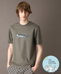 ◆【接触冷感/抗菌防臭/消臭】ICE CLEAR COTTON ブルータイガーTシャツ
