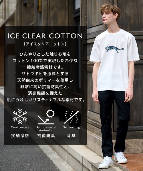 DRESSTERIOR（ドレステリア）の「◆【接触冷感/抗菌防臭/消臭】ICE CLEAR COTTON ブルータイガーTシャツ（Tシャツ/カットソー・メンズ・ホワイト/ブラック/ダークオリーブ/ライトイエロー系・90/91/92/94）」の5枚目の写真