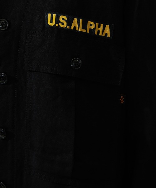 ※ALPHA（アルファ）の「ユーティリティリネンシャツ 長袖（シャツ/ブラウス・メンズ・ベージュ系その他/ブラック/オリーブ・MEDIUM/LARGE/X-LARGE）」の11枚目の写真