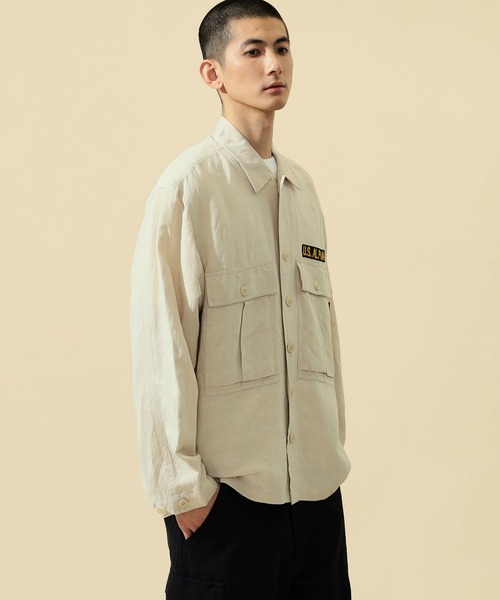 ※ALPHA（アルファ）の「ユーティリティリネンシャツ 長袖（シャツ/ブラウス・メンズ・ベージュ系その他/ブラック/オリーブ・MEDIUM/LARGE/X-LARGE）」の17枚目の写真