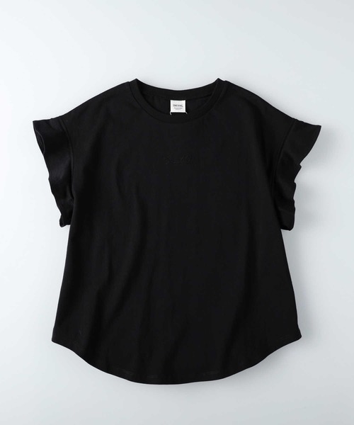 SOMETHING(サムシング)の「【SOMETHING】エンジェルスリーブTシャツ(Tシャツ/カットソー・レディース・ブラック・M/L)」の1枚目の写真