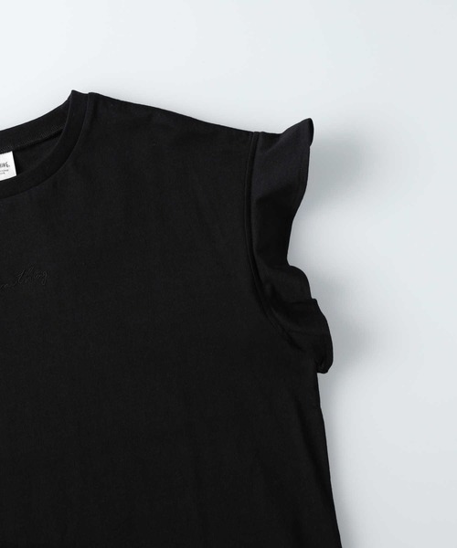 SOMETHING(サムシング)の「【SOMETHING】エンジェルスリーブTシャツ(Tシャツ/カットソー・レディース・ブラック・M/L)」の5枚目の写真