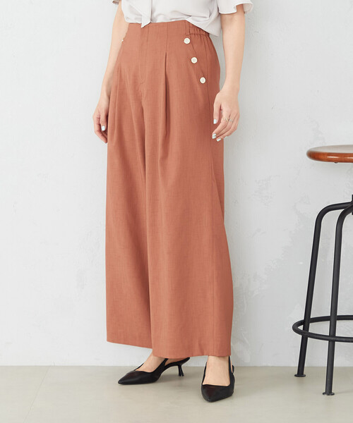COMME CA ISM(コムサイズム)の「麻調ストレッチ マリンパンツ(その他パンツ・レディース・テラコッタ/チャコール/ベージュ・LARGE/SMALL/MEDIUM)」の2枚目の写真