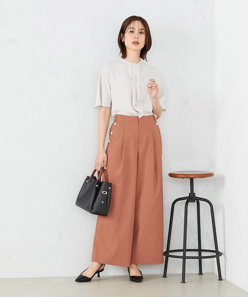 COMME CA ISM(コムサイズム)の「麻調ストレッチ マリンパンツ(その他パンツ・レディース・テラコッタ/チャコール/ベージュ・LARGE/SMALL/MEDIUM)」の7枚目の写真