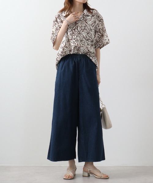 atONE（アットワン）の「atONE ワイドパンツ デニム 春 夏 秋 冬 レディース 大きいサイズ カジュアル 体型カバー シンプル リラックス お洒落（デニムパンツ・レディース・ブルー/ネイビー・L/LL/3L/4L/M）」の6枚目の写真