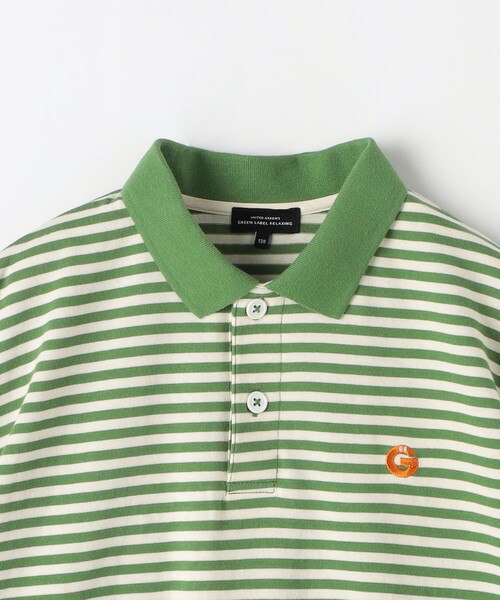 green label relaxing（グリーンレーベルリラクシング）の「TJ ボーダー ポロシャツ 100cm-130cm（ポロシャツ・キッズ・ネイビー/ケリー・100cm/110cm/120cm/130cm）」の5枚目の写真