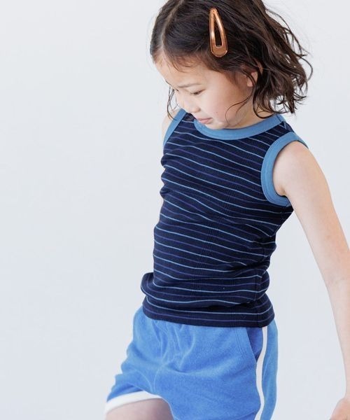 LOWRYS FARM（ローリーズファーム）の「マルチボーダータンクトップ　 110374（ジャージ・キッズ・レッド/ブルー/ベージュ・110cm/150cm/140cm/130cm/120cm）」の3枚目の写真