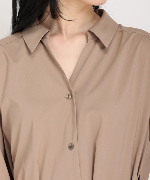 STRAWBERRY-FIELDS（ストロベリーフィールズ）の「ﾌﾚｱｰｼｬﾂﾜﾝﾋﾟｰｽ（シャツワンピース・レディース・ブラウン系その他/ブラック・2）」の6枚目の写真