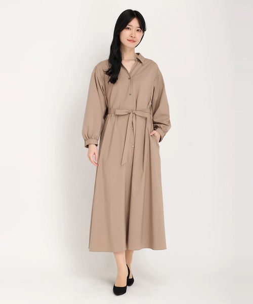 STRAWBERRY-FIELDS（ストロベリーフィールズ）の「ﾌﾚｱｰｼｬﾂﾜﾝﾋﾟｰｽ（シャツワンピース・レディース・ブラウン系その他/ブラック・2）」の12枚目の写真