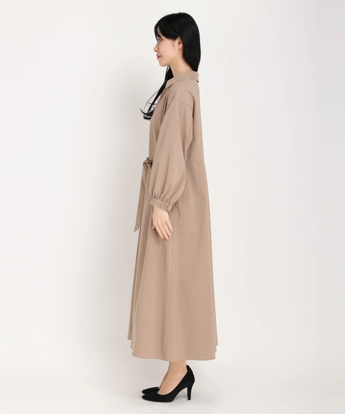 STRAWBERRY-FIELDS（ストロベリーフィールズ）の「ﾌﾚｱｰｼｬﾂﾜﾝﾋﾟｰｽ（シャツワンピース・レディース・ブラウン系その他/ブラック・2）」の4枚目の写真