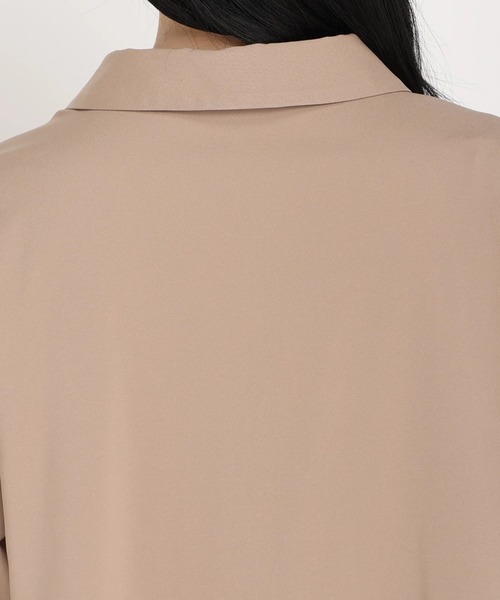 STRAWBERRY-FIELDS（ストロベリーフィールズ）の「ﾌﾚｱｰｼｬﾂﾜﾝﾋﾟｰｽ（シャツワンピース・レディース・ブラウン系その他/ブラック・2）」の7枚目の写真