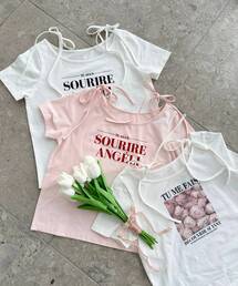 MAJESTIC LEGON | ロマンティックメッセージリボンT(Tシャツ/カットソー)