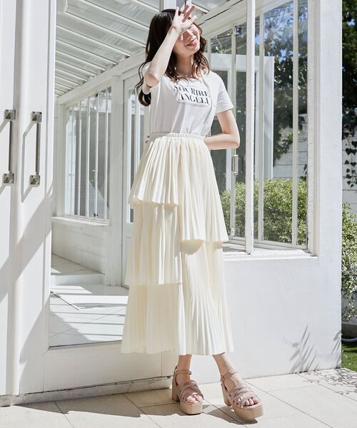 MAJESTIC LEGON（マジェスティックレゴン）の「ロマンティックメッセージリボンT（Tシャツ/カットソー・レディース・オフホワイト/ピンク/ホワイト系その他・MEDIUM）」の4枚目の写真