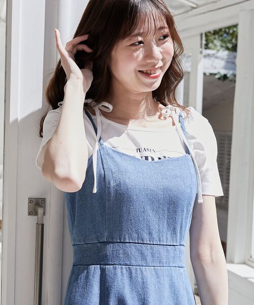 MAJESTIC LEGON（マジェスティックレゴン）の「ロマンティックメッセージリボンT（Tシャツ/カットソー・レディース・オフホワイト/ピンク/ホワイト系その他・MEDIUM）」の12枚目の写真